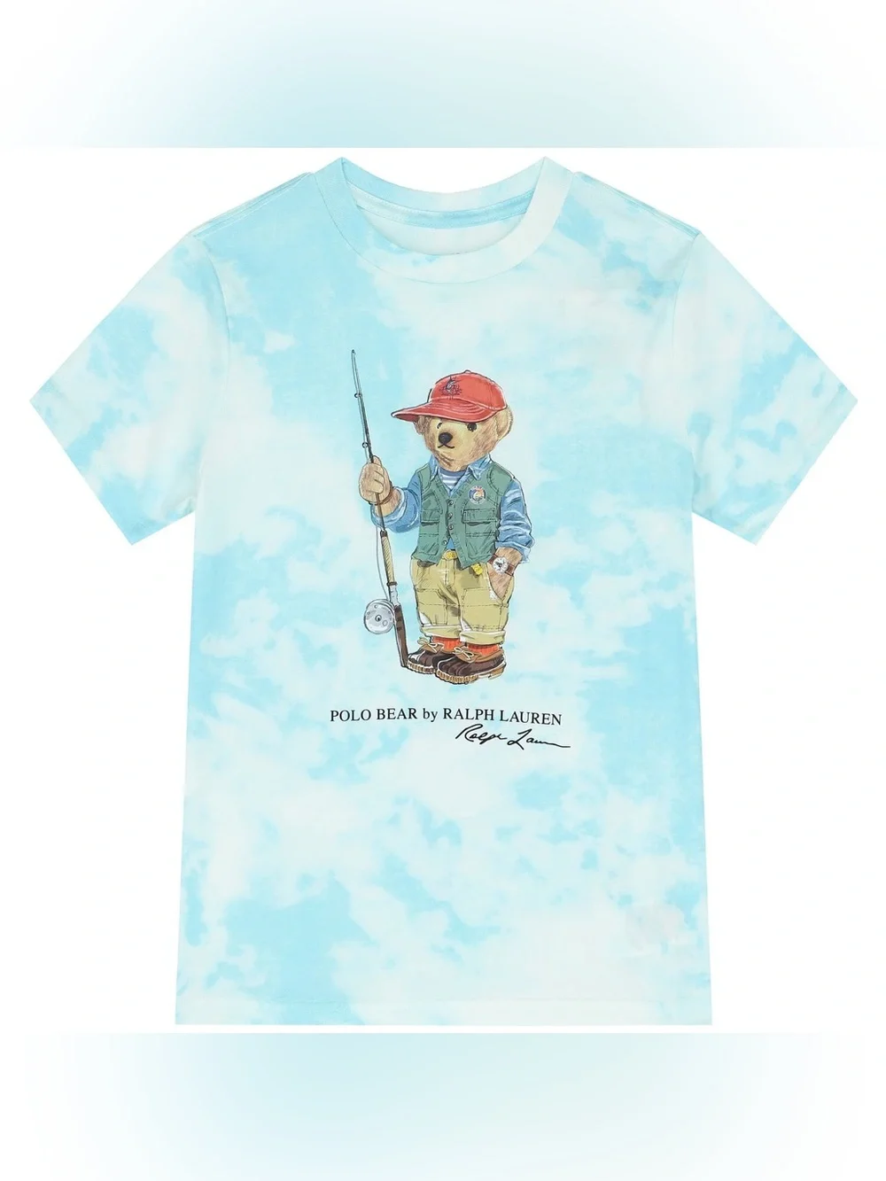 Ralph Lauren Kids Light Blue Tie-Dye Polo Bear Tee NWT 2T